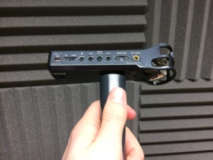 The Zoom H1 on a Handle