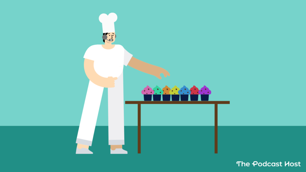 chef with cupcakes