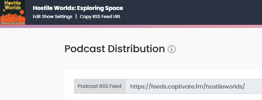rss feed on captivate