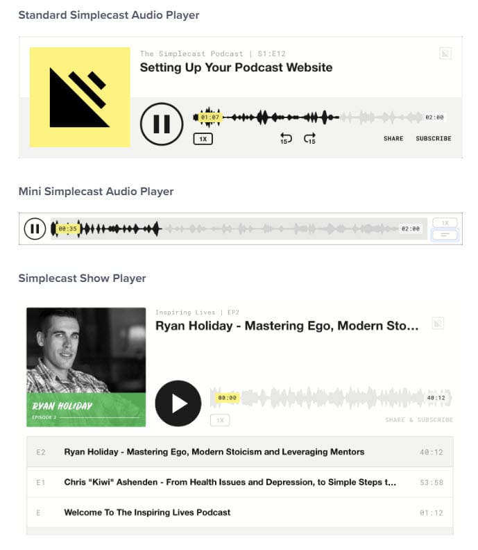 Simplecast Episode Players
