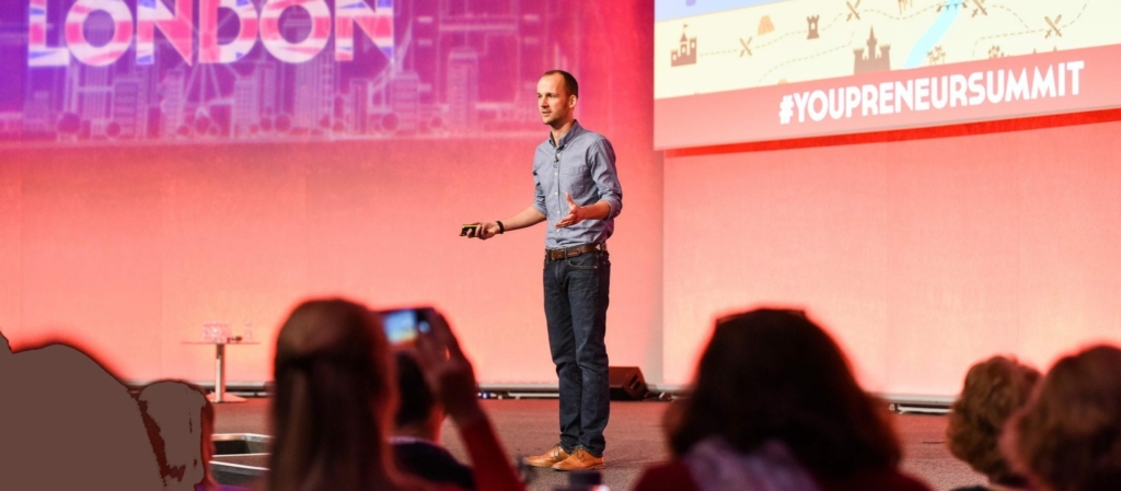 Colin speaking at an event in london