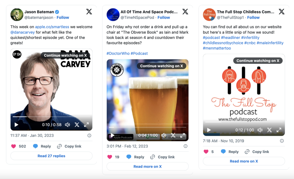 examples of audiograms on X/twitter
