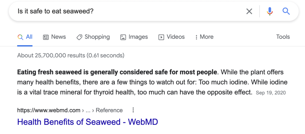 questions and answers in SEO can lead to featured snippets